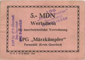 L.028.16 LPG Farnstedt "Märzkämpfer" 5 MDN (1-) 