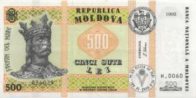 Moldawien / Moldova P.17 500 Lei 1992 (1999) (2+) 
