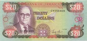 Jamaika / Jamaica P.072b 20 Dollars 1.2.1987 (1) 