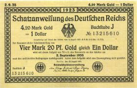 R.151b 4,20 Mark Gold = 1 Dollar 1923 (2) 