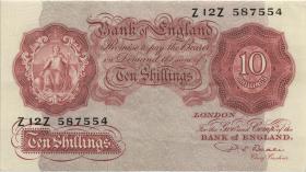 Großbritannien / Great Britain P.368b 10 Shillings (1949-55) (3+) 