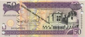 Dom. Republik/Dominican Republic P.176s3 50 Pesos Oro 2008 Specimen (1) 