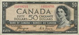 Canada P.071a 50 Dollars 1954 (3) "Devils Face" 