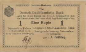 R.932c: Deutsch-Ostafrika 1 Rupie 1915 mit Überstempelung Z (1-) 