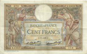 Frankreich / France P.078b 100 Francs 1928-32 (3+) 