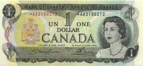 Canada P.085a 1 Dollar 1973 AA * replacement (1) 