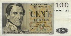 Belgien / Belgium P.129c 100 Francs 1959 (3) 