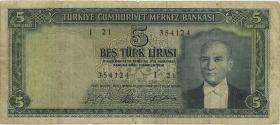 Türkei / Turkey P.174 5 Lira L. 1930 (1965) (4) 