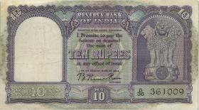 Indien / India P.037b 10 Rupien (1960) (3) 