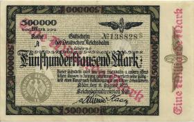 PS1290 Reichsbahn Köln 1 Milliarde Mark 1923 (3+) Überdruck 