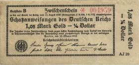 R.140a: 1,05 Mark Gold = 1/4 Dollar 1923 (3) 