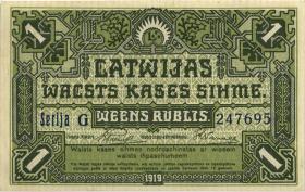 Lettland / Latvia P.02b 1 Rubel 1919 G (1) 