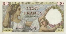 Frankreich / France P.094 100 Francs 21.5.1940 (1) 