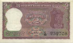 Indien / India P.051a 2 Rupien (ca. 1967-70) (2) 