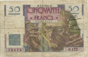 Frankreich / France P.127c 50 Francs 1.2.1951 (4) 