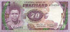 Swasiland / Swaziland P.12a 20 Emalangeni (1986) (2) 