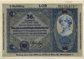 Österreich Donaustaat / Austria P.S154 100 Kronen (1923-37) (2) 36. Sommerlotterie 1936 
