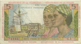 Franz. Antillen / French Antilles P.07b 5 Francs (1964) (3) 