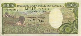Ruanda / Rwanda P.14 1000 Francs 1978 (3+) 