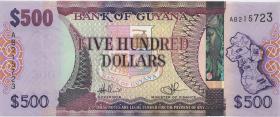Guyana P.37a 500 Dollars (2011) (1) 