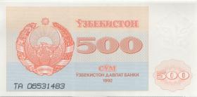 Usbekistan / Uzbekistan P.69a 500 Sum 1992 (1) 