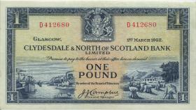 Schottland / Scotland P.191a 1 Pounds 1952 (3+) 