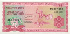 Burundi P.27a 20 Francs 1979 (1) 