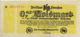 Preußen 0.42 Goldmark = 1/10 Dollar 1923 (2) 