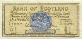 Schottland / Scotland P.102c 1 Pound 3.3.1967 (3+) 