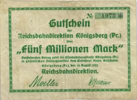 PS1303 Reichsbahn Königsberg 5 Millionen Mark 1923 (3) 