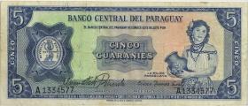 Paraguay P.194 5 Guaranies 1952 (3) 