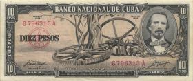 Kuba / Cuba P.088b 10 Pesos 1958 (3) 