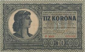 Ungarn / Hungary P.041 10 Kronen 9.8.1919 (3+) 