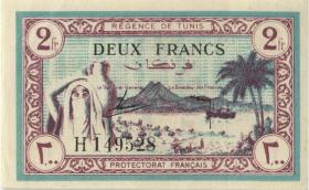 Tunesien / Tunisia P.056 2 Francs 1943 (2+) 