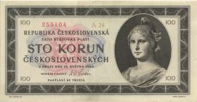 Tschechoslowakei / Czechoslovakia P.67a 100 Kronen 1945 (1/1-) 