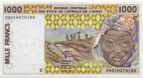 West-Afr.Staaten/West African States P.311Cj 1.000 Francs 1999 (1) 
