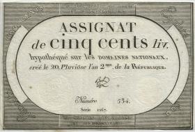 Frankreich / France P.A077 500 Livres (1794) Assignat (3) 