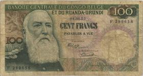 Belgisch-Kongo / Belgian Congo P.33a 100 Francs 1.6.1955 (3-) 