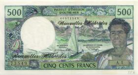 Neue Hebriden / New Hebrides P.19a 500 Francs (1970) (2) 