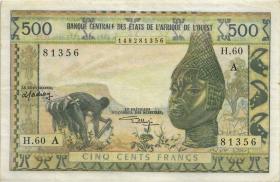 West-Afr.Staaten/West African States P.102Ak 500 Francs o.D. Elfenbeinküste (3+) 