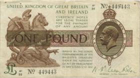 Großbritannien / Great Britain P.359a 1 Pound (1923) (3) No.449443 