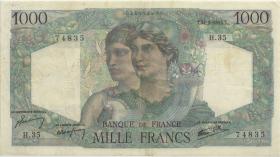 Frankreich / France P.130a 1000 Francs 1943 (3) 