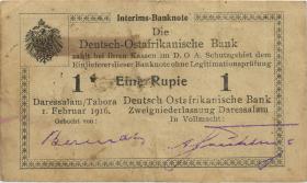 R.929c: Deutsch-Ostafrika 1 Rupie 1916 J3 "0086" (3) 