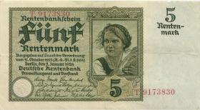 R.164a: 5 Rentenmark 1926 7-stellig (3) 