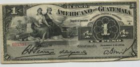 Guatemala Banco Americano P.S111b 1 Peso 1914 (4) 