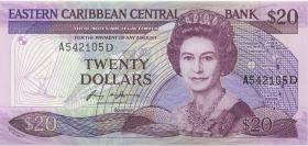 Ost Karibik / East Caribbean P.19a 20 Dollars (1987-88) (1) Dominica 