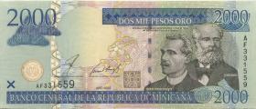 Dom. Republik/Dominican Republic P.174b 2000 Pesos Oro 2003 (2) 