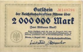 PS1113 Reichsbahn Altona 2 Millionen Mark 1923 (3) "Flämmchen" 