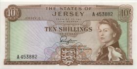 Jersey P.07 10 Shillings (1963) (1) Serie A 