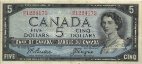 Canada P.077a 5 Dollars 1954 (161-72) (3) 